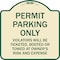 Signmission Permit Parking Violators Ticketed Booted or Towed Owners Risk & Ex Alum, 18" L, 18" H, TG-1818-23315 A-DES-TG-1818-23315 - alternate 1